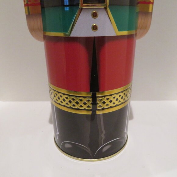 Christmas Green Nutcracker Tin Can Silver Crane Co Keepsake Gift Empty Container - Picture 4 of 14